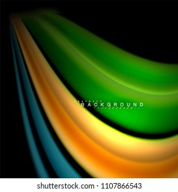 Flüssigkeitsgemische Farben, Vektorwellenabstraktes Hintergrunddesign. Farbige Maschenwellen. Vektorgrafik