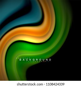 Fluid mixing colors vector wave abstract background design. Colorful mesh waves. Vector illustration
