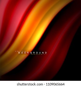 Diseño de fondo abstracto de ondas vectoriales con colores de mezcla fluida. Olas de malla coloridas. Ilustración del vector