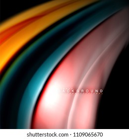Fluid mixing colors vector wave abstract background design. Colorful mesh waves. Vector illustration