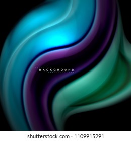 Diseño de fondo abstracto de ondas vectoriales con colores de mezcla fluida. Olas de malla coloridas. Ilustración del vector