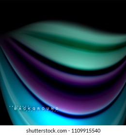 Diseño de fondo abstracto de ondas vectoriales con colores de mezcla fluida. Olas de malla coloridas. Ilustración del vector