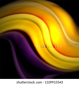 Fluid mixing colors vector wave abstract background design. Colorful mesh waves. Vector illustration