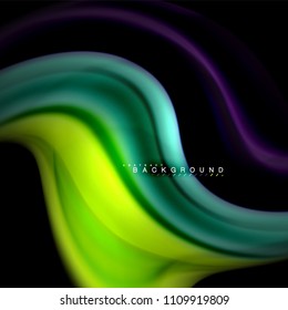 Fluid mixing colors vector wave abstract background design. Colorful mesh waves. Vector illustration
