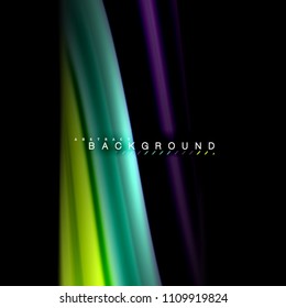 Flüssigkeitsgemische Farben, Vektorwellenabstraktes Hintergrunddesign. Farbige Maschenwellen. Vektorgrafik