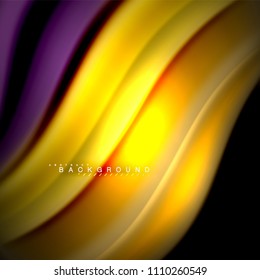 Fluid mixing colors vector wave abstract background design. Colorful mesh waves. Vector illustration