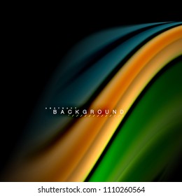 Diseño de fondo abstracto de ondas vectoriales con colores de mezcla fluida. Olas de malla coloridas. Ilustración del vector