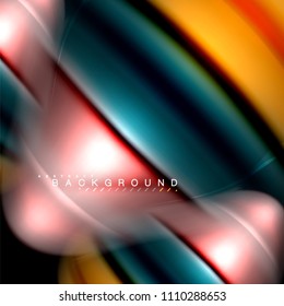 Diseño de fondo abstracto de ondas vectoriales con colores de mezcla fluida. Olas de malla coloridas. Ilustración del vector