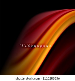 Flüssigkeitsgemische Farben, Vektorwellenabstraktes Hintergrunddesign. Farbige Maschenwellen. Vektorgrafik