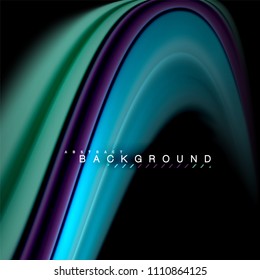 Fluid mixing colors vector wave abstract background design. Colorful mesh waves. Vector illustration