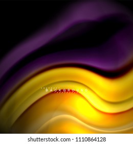 Flüssigkeitsgemische Farben, Vektorwellenabstraktes Hintergrunddesign. Farbige Maschenwellen. Vektorgrafik