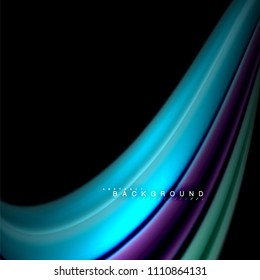 Diseño de fondo abstracto de ondas vectoriales con colores de mezcla fluida. Olas de malla coloridas. Ilustración del vector
