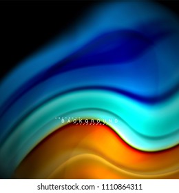 Diseño de fondo abstracto de ondas vectoriales con colores de mezcla fluida. Olas de malla coloridas. Ilustración del vector