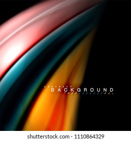 Fluid mixing colors vector wave abstract background design. Colorful mesh waves. Vector illustration