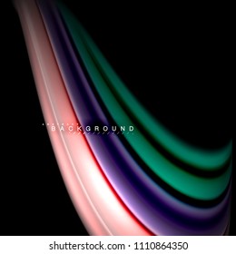 Flüssigkeitsgemische Farben, Vektorwellenabstraktes Hintergrunddesign. Farbige Maschenwellen. Vektorgrafik
