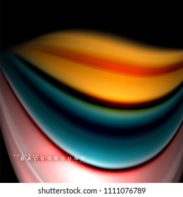 Diseño de fondo abstracto de ondas vectoriales con colores de mezcla fluida. Olas de malla coloridas. Ilustración del vector