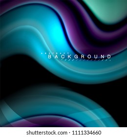 Diseño de fondo abstracto de ondas vectoriales con colores de mezcla fluida. Olas de malla coloridas. Ilustración del vector
