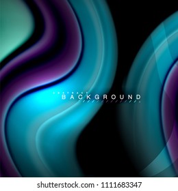 Fluid mixing colors vector wave abstract background design. Colorful mesh waves. Vector illustration
