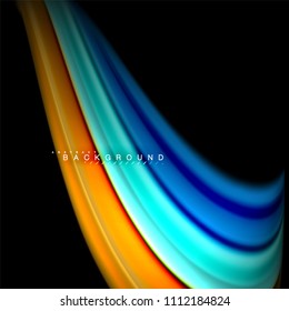Diseño de fondo abstracto de ondas vectoriales con colores de mezcla fluida. Olas de malla coloridas. Ilustración del vector