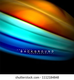 Diseño de fondo abstracto de ondas vectoriales con colores de mezcla fluida. Olas de malla coloridas. Ilustración del vector