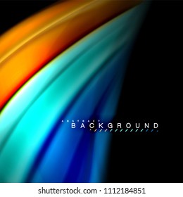 Fluid mixing colors vector wave abstract background design. Colorful mesh waves. Vector illustration