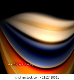 Fluid mixing colors vector wave abstract background design. Colorful mesh waves. Vector illustration