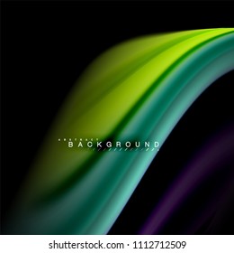 Flüssigkeitsgemische Farben, Vektorwellenabstraktes Hintergrunddesign. Farbige Maschenwellen. Vektorgrafik