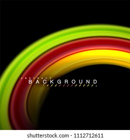 Diseño de fondo abstracto de ondas vectoriales con colores de mezcla fluida. Olas de malla coloridas. Ilustración del vector