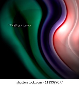 Fluid mixing colors vector wave abstract background design. Colorful mesh waves. Vector illustration