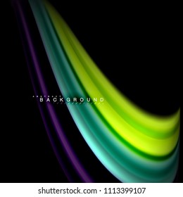 Diseño de fondo abstracto de ondas vectoriales con colores de mezcla fluida. Olas de malla coloridas. Ilustración del vector