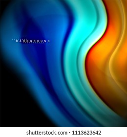 Fluid mixing colors vector wave abstract background design. Colorful mesh waves. Vector illustration