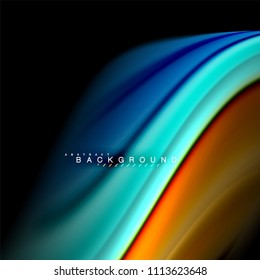 Fluid mixing colors vector wave abstract background design. Colorful mesh waves. Vector illustration