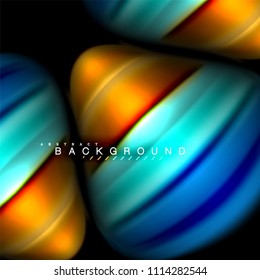 Fluid mixing colors vector wave abstract background design. Colorful mesh waves. Vector illustration