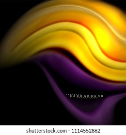 Diseño de fondo abstracto de ondas vectoriales con colores de mezcla fluida. Olas de malla coloridas. Ilustración del vector
