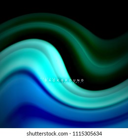 Fluid mixing colors vector wave abstract background design. Colorful mesh waves. Vector illustration