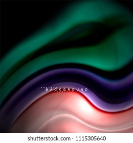Fluid mixing colors vector wave abstract background design. Colorful mesh waves. Vector illustration