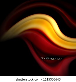 Fluid mixing colors vector wave abstract background design. Colorful mesh waves. Vector illustration