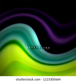 Diseño de fondo abstracto de ondas vectoriales con colores de mezcla fluida. Olas de malla coloridas. Ilustración del vector
