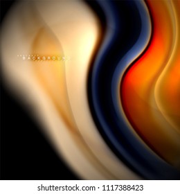 Fluid mixing colors vector wave abstract background design. Colorful mesh waves. Vector illustration