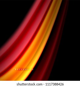 Fluid mixing colors vector wave abstract background design. Colorful mesh waves. Vector illustration