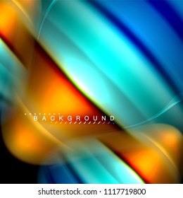 Fluid mixing colors vector wave abstract background design. Colorful mesh waves. Vector illustration