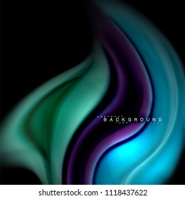 Fluid mixing colors vector wave abstract background design. Colorful mesh waves. Vector illustration