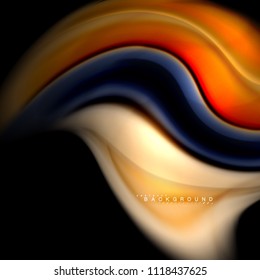Fluid mixing colors vector wave abstract background design. Colorful mesh waves. Vector illustration