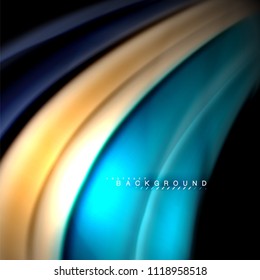 Fluid mixing colors vector wave abstract background design. Colorful mesh waves. Vector illustration