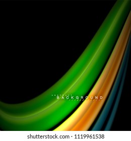 Diseño de fondo abstracto de ondas vectoriales con colores de mezcla fluida. Olas de malla coloridas. Ilustración del vector