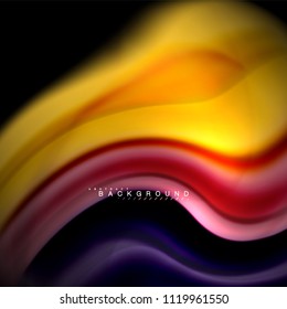 Diseño de fondo abstracto de ondas vectoriales con colores de mezcla fluida. Olas de malla coloridas. Ilustración del vector