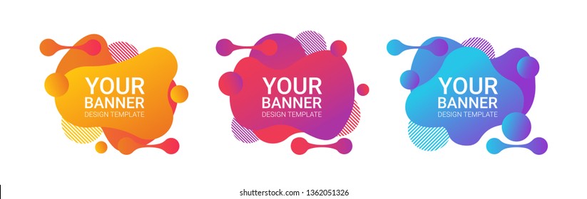 Fluid Modern gradient background design template set