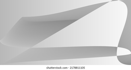 Fluid Monochromatic Technology Alluminium Gradient Mesh. Minimal Gray Smooth Futuristic Horizontal Lines. Grey Metallic Silver Shape Illustration. Digital Modern Dynamic Layers Trendy Background.