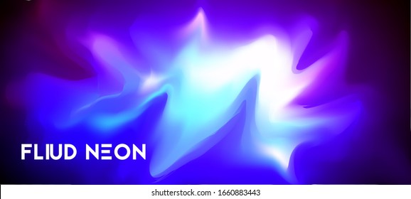 Fondo de neón fluido. Diseño minimalista con colores líquidos. Papel de pared dinámico vibrante. Composición gráfica creativa para carteles, folletos, volantes y tarjetas. EPS 10.