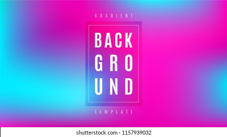 Fluid Neon Gradient Background Template. Vivid Colorful Holographic Layout. Cover Blurred Space Style Gradient Backdrop. Flat Design Background.